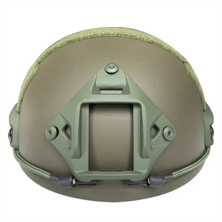 Green PE Military Bullet Proof Helmet With Accessory Rail Connectors